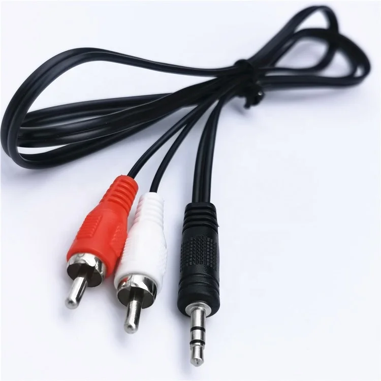 

cantell cheapest 3.5mm stereo male plug to 2 RCA male audio cable 2 in 1 3.5mm to dual rca av cable