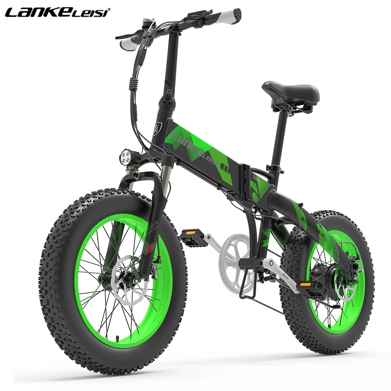 

LANKELEISI X2000PLUS 1000W electric bicycle 48V14.5AH lithium battery 20 inch fat tire folding electric bike