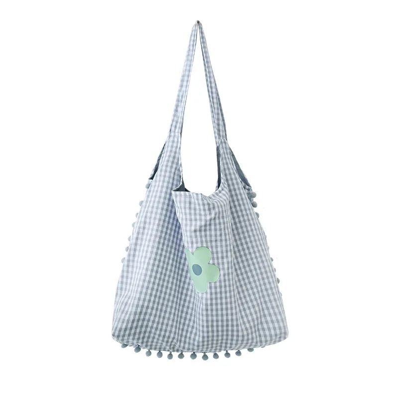 

Women casual floral tote bag girl trendy cute flowered printed plaid shoulder bags, 3 colors for choose /customizable