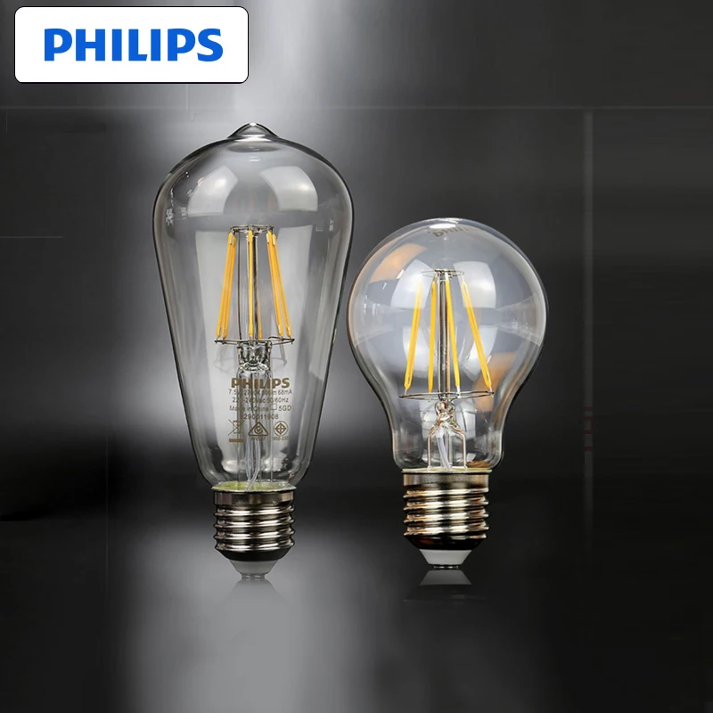 Philips LED bulb Edison screw home decoration nostalgic creative retro E27 imitation tungsten wire incandescent yellow light