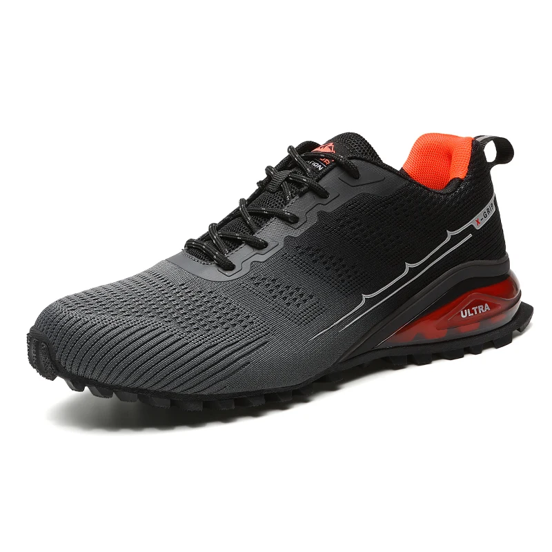 

Men Trail Running Sports Shoes Breathable Mesh Lightweight Outdoor Hiking Shoe, Fluorescent green, red/black,black,blue,grey