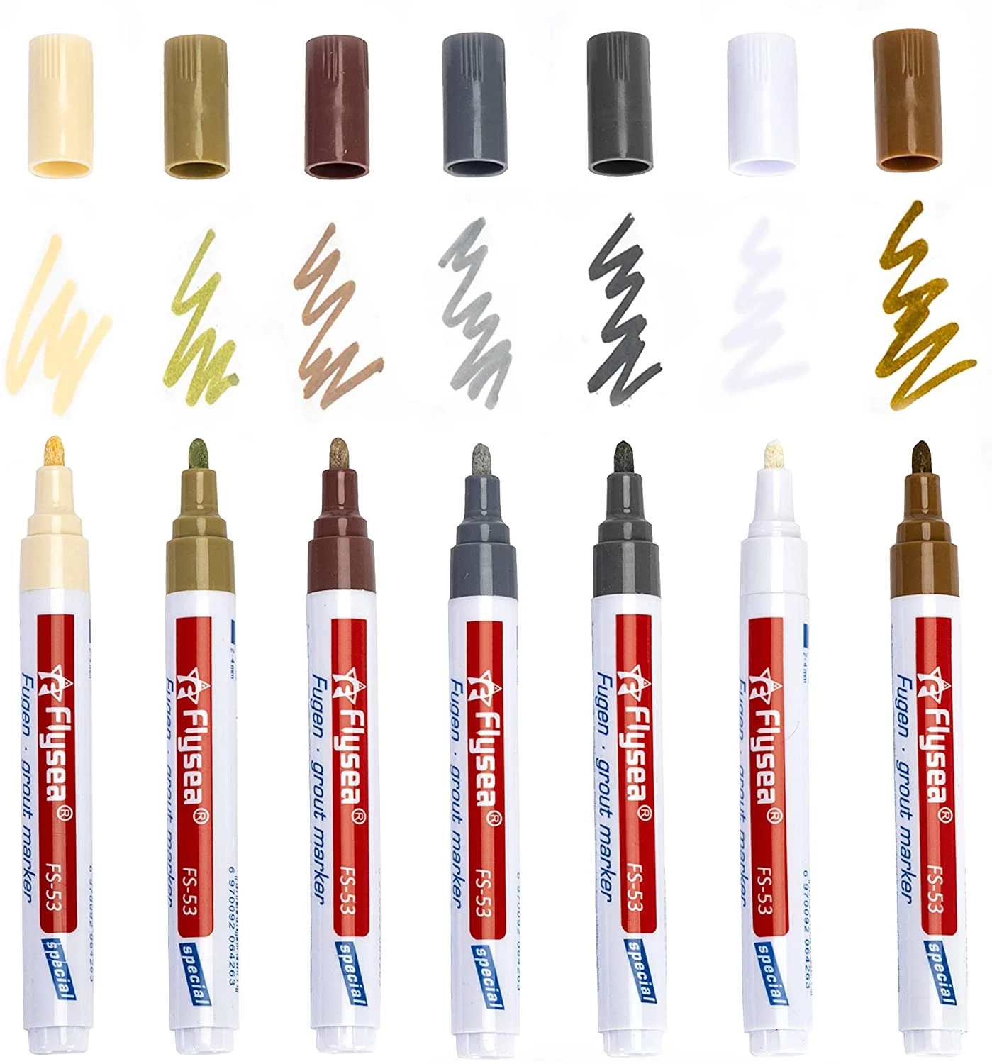 

White Grout Restorer Marker Pens Restore and Renew Dingy Stained Grout Pen