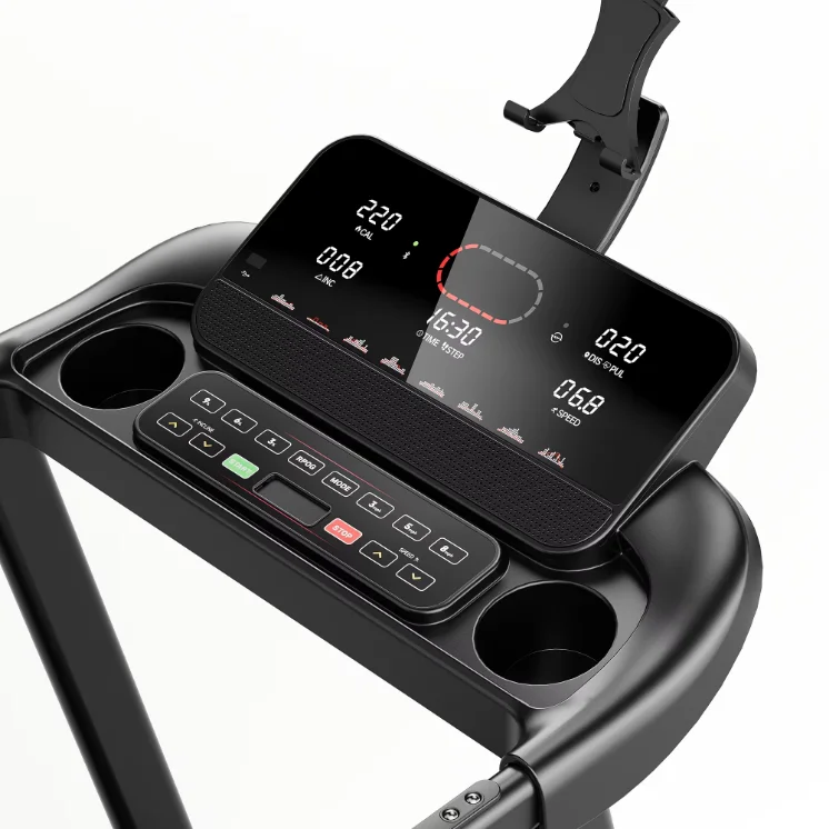 Electric 1.25HP DC Brushless Motor Folding Portable Treadmill Manual Incline 1-14km/h Speed Max 120kg Capacity for APP Control