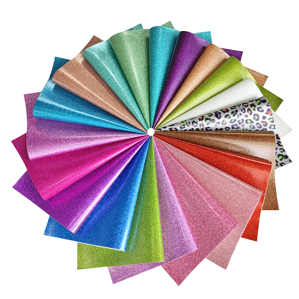 

Hot Sale PU Shiny Glitter Polyester Leather Fabric Glitter Vinyl Faux Leather for Ladies Shoes DIY Decoration Bags