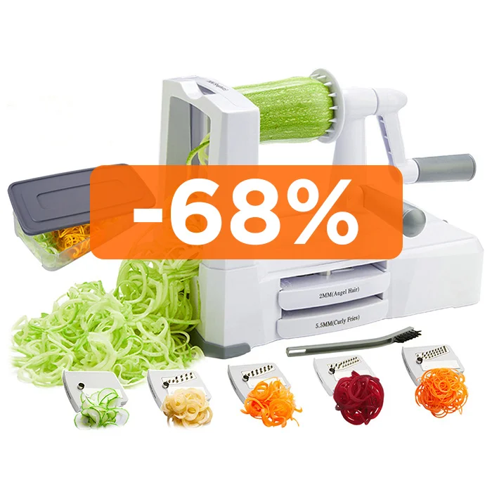 

Sboly SB 435 5 Blades in 1 Vegetable Veggie Fruit Twist Spiral Cutter Slicer Spiralizer