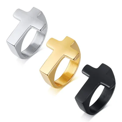 

Wholesale New Design Stainless Steel Geometric Rings For Men Gold Plated Rings Jewelry