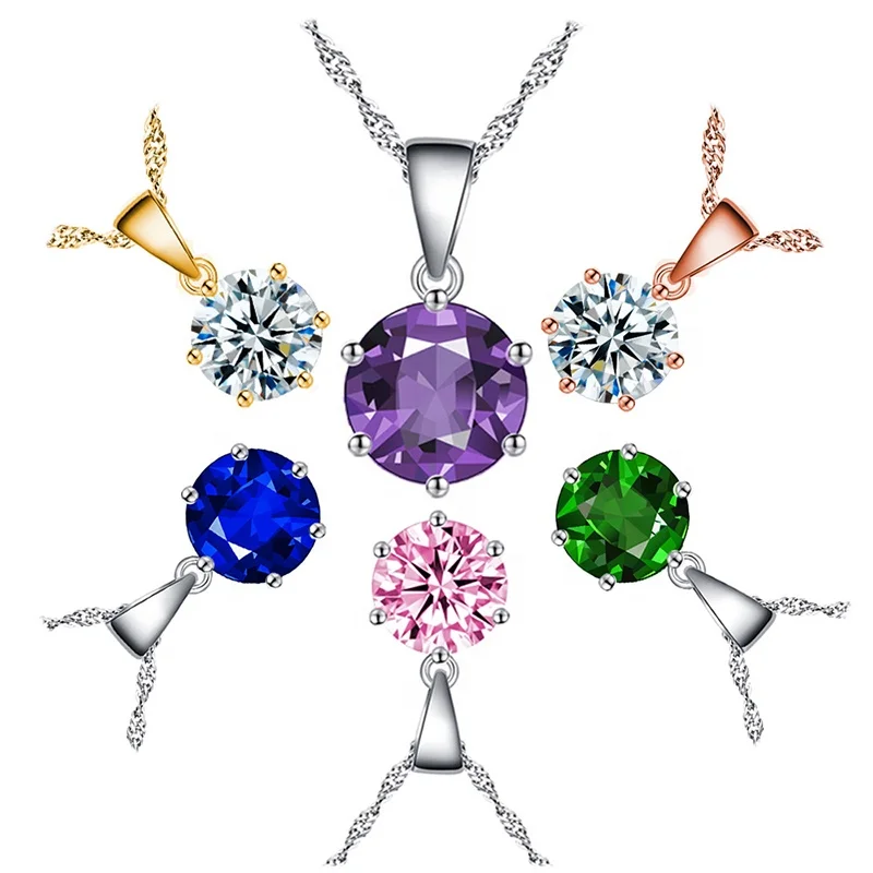 

Latest design zircon pendant charm necklace for women N146