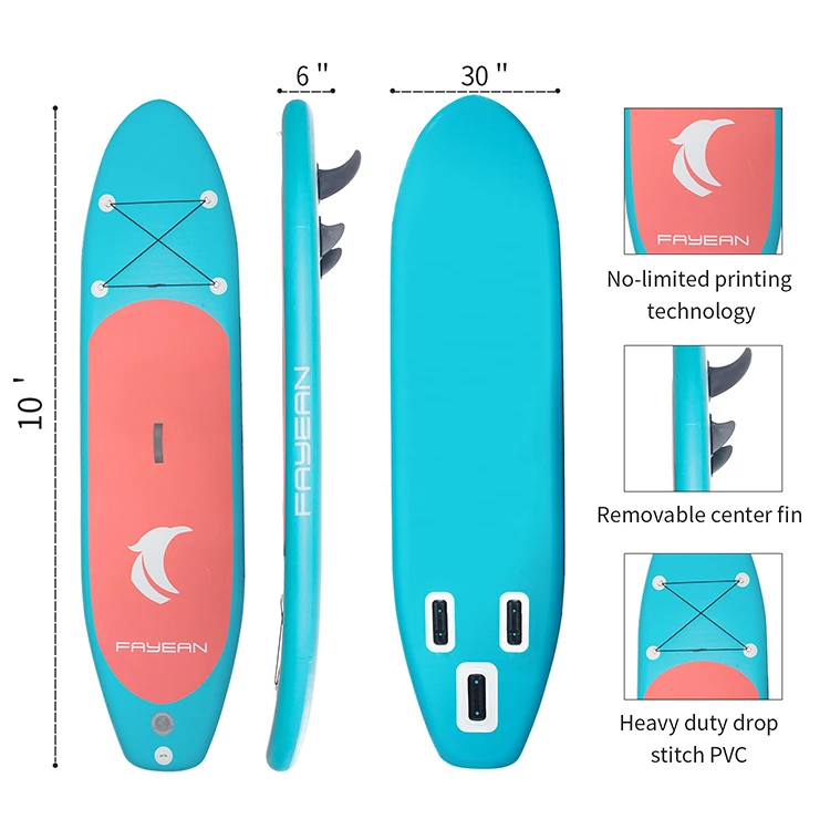 

Drop shipping fanatics inflatable stand up fayean paddleboard surfboard SUP for kitesurf water sports jet board