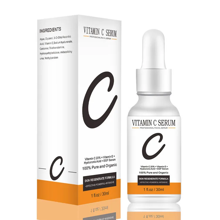 

Wholesale OEM 20% Vitamin C with Hyaluronic Acid Serum Collagen Whitening Anti Aging Face Serum