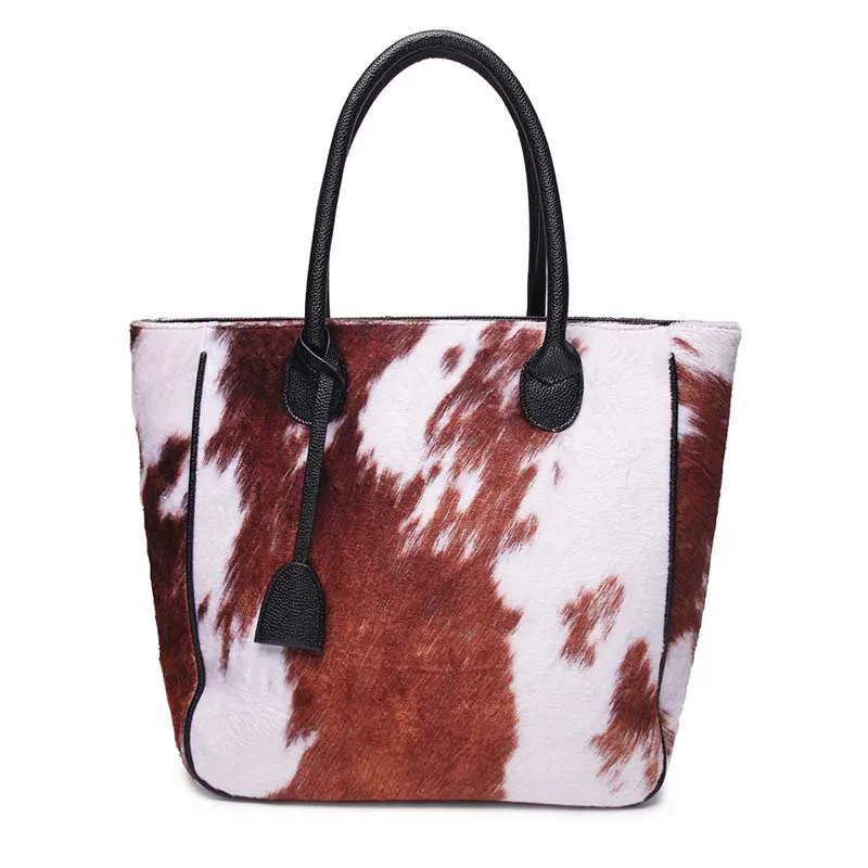

Wholesale High Quality PU Large Capacity Suede Cow Print Tote Bag Purse DOM112-1475