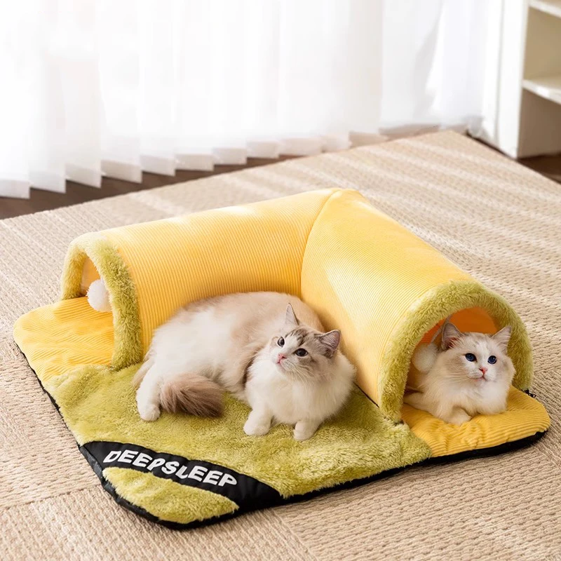 

High Quality Deep Sleeping Pet Bed Soft Plush Fleece Cave for Cats and Dogs Multi-Cat Family for Deep Sleep L M Size