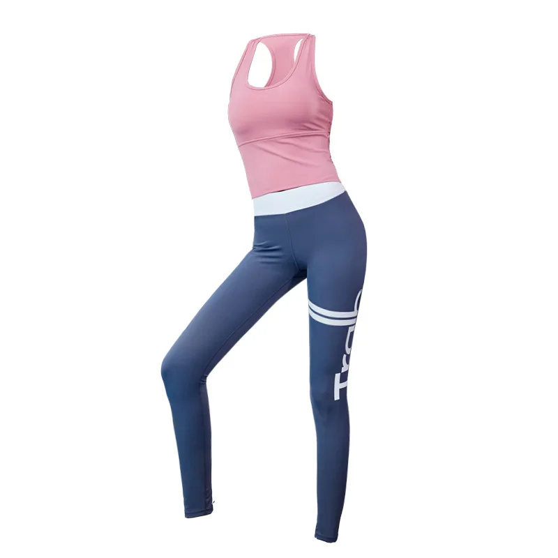 

Europe and the United States yoga female2020Spring and Summer new back shaping tight top suit peach hip yoga pants two-piece set