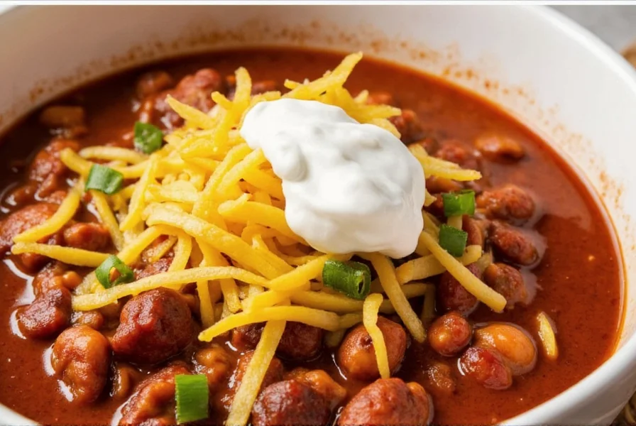 Pot of smoking hot turkey chili
