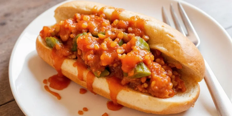 Curry-coconut cream on a vegetarian banh mi
