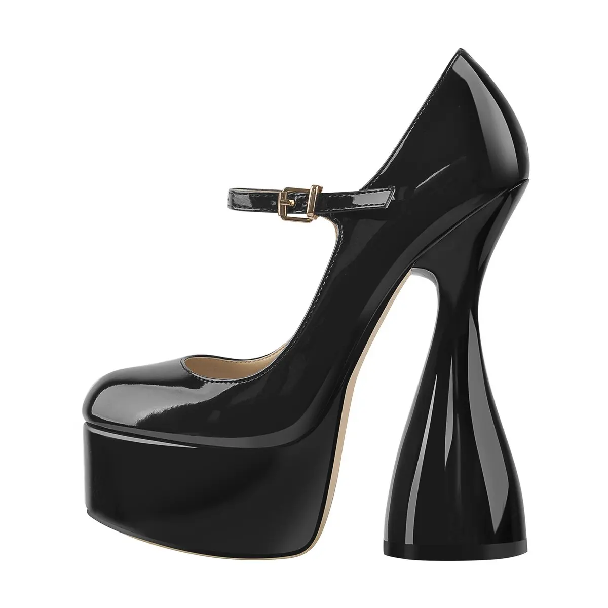 

2021 hot sale high quality women's pump shoes round toe black platform ankle high heel pumps for ladies, Black/khaki/apricot