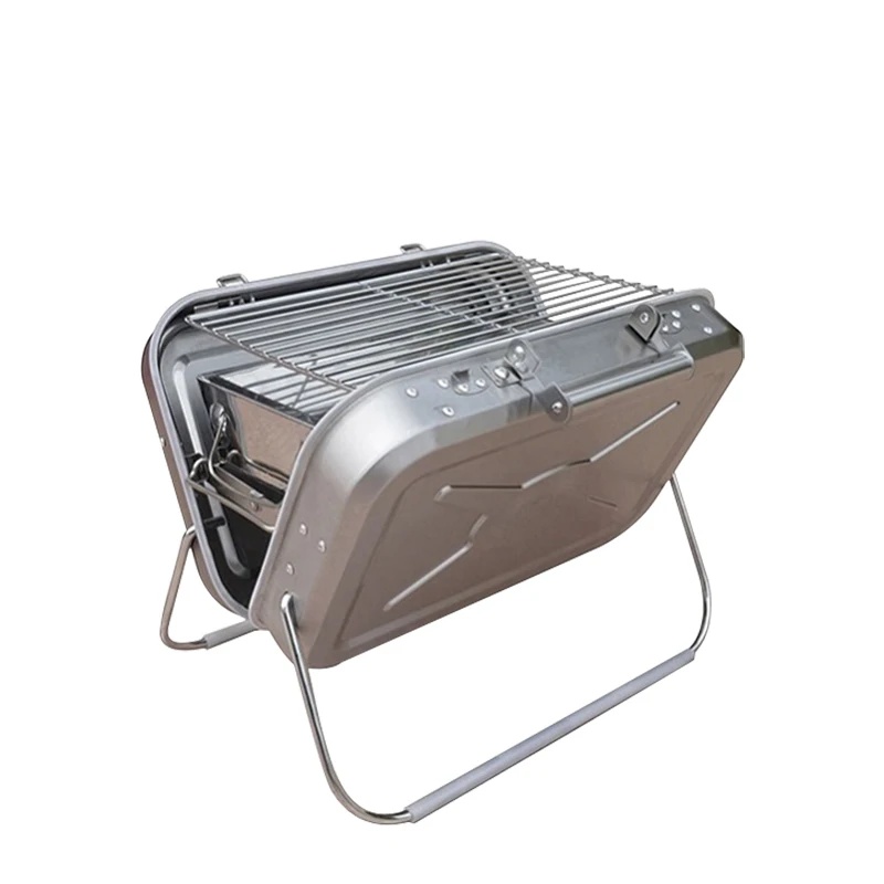 

New Innovative Products Portable Tabletop Iron Briefcase Charcoal BBQ Grills, Natural color