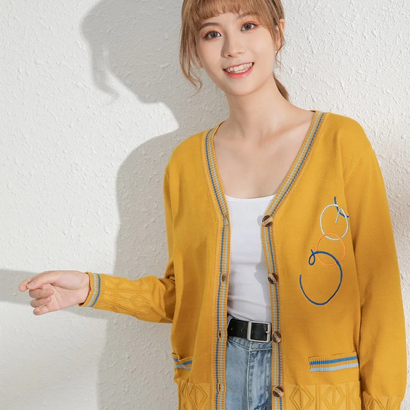 

Ladies knitted cardigan Korean casual all-match knitted top