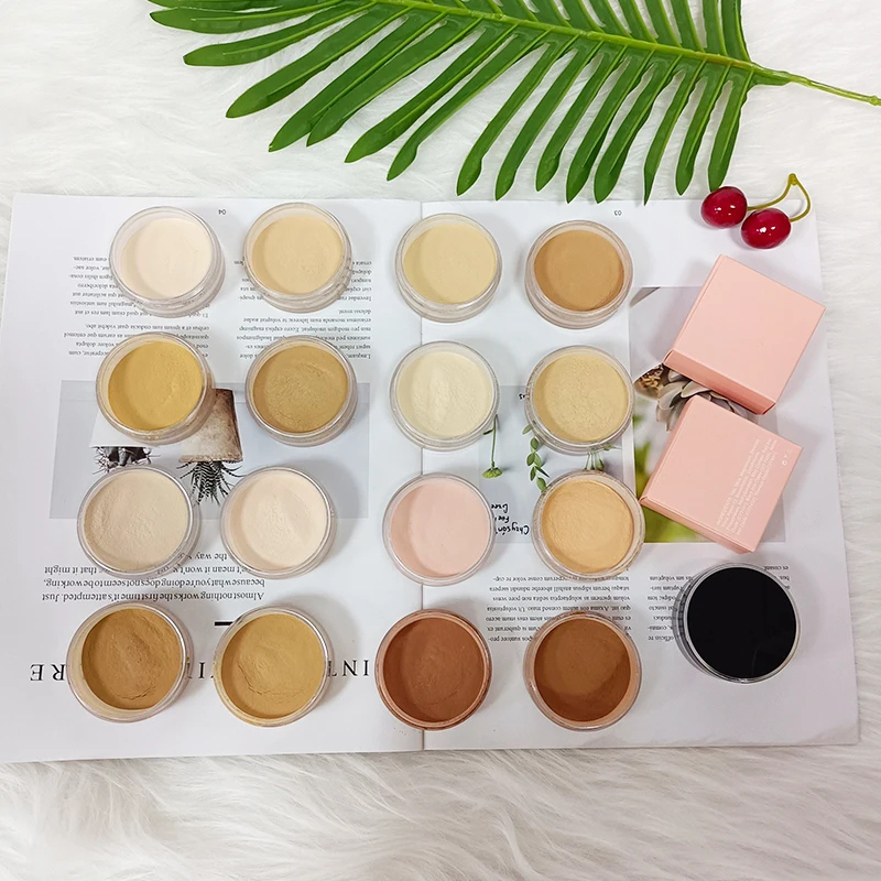 

Wholesale loose face finish powder makeup face dark Loose powder, 16 colors