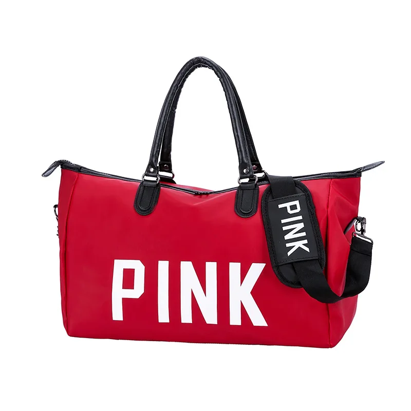 

Wholesale Custom Logo Printing Pink Duffle Bag Large Capacity Weekend Portable Waterproof Sports Fitness Bag For Women Gym Bag, Blue,black,purple,red,custom color