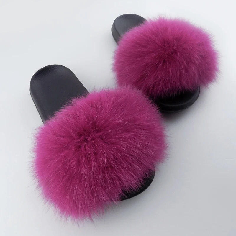 

Fancy and super soft women fur slides fur slippers, Red,blue ,green ,orange ,brown