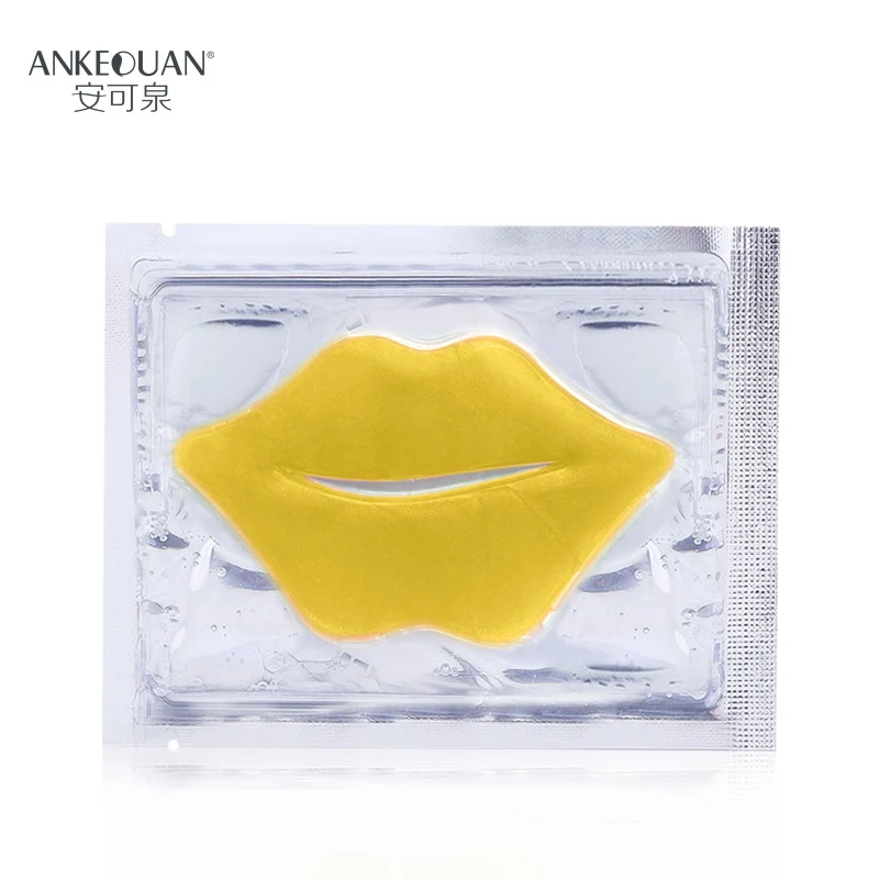 

New Arrival Deep Moisture Lip Care Product Collagen Plumper Lip Line Improve Sexy Glycerine Remove Dead Skin 24K Gold Lip Mas, Yellow