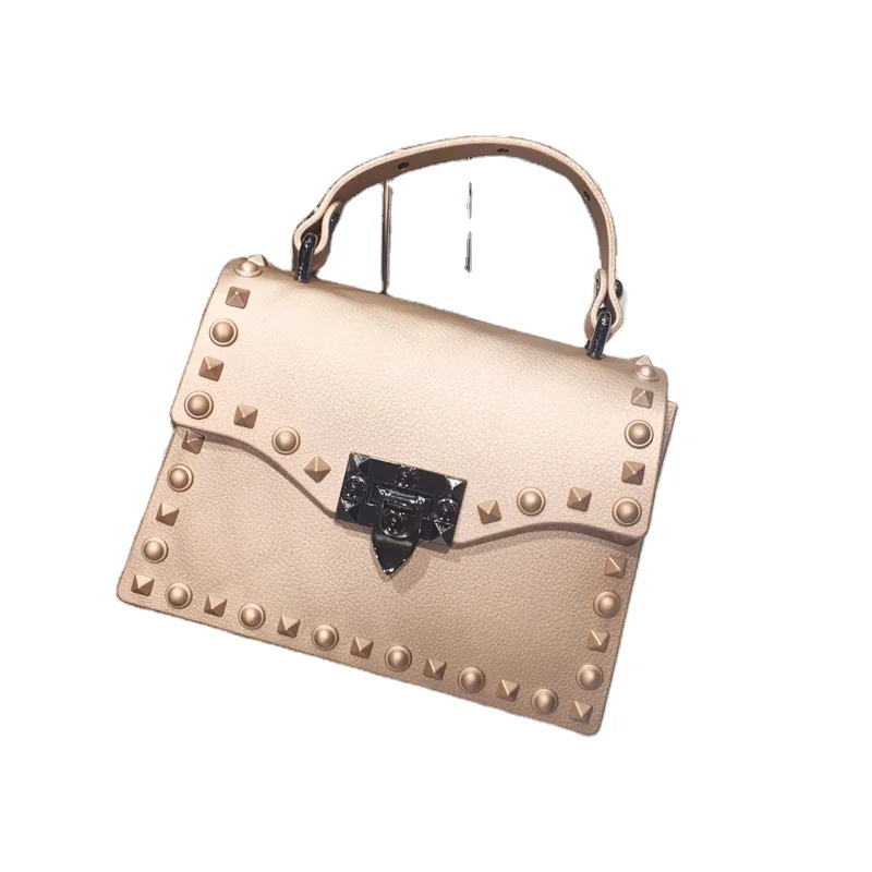

Crossbody Bag Pvc Jelly Luxury Purse Hand Bags For Ladies Designer Popular Women Fashion Rivet Shoulder Bag Handbag