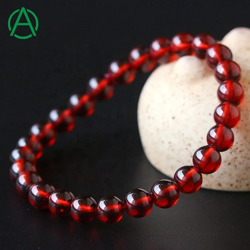 

Arthurgem Rare Quality Red Garnet Gemstone Beaded Bracelets Natural Healing Crystal Red Garnet Bracelets Natural for Women GTC, 100% natural color