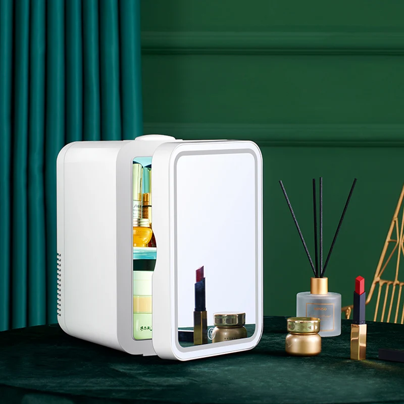 
small portable cosmetic skincare refrigerator mini make up beauty fridge refrigerator glass door display freezer 