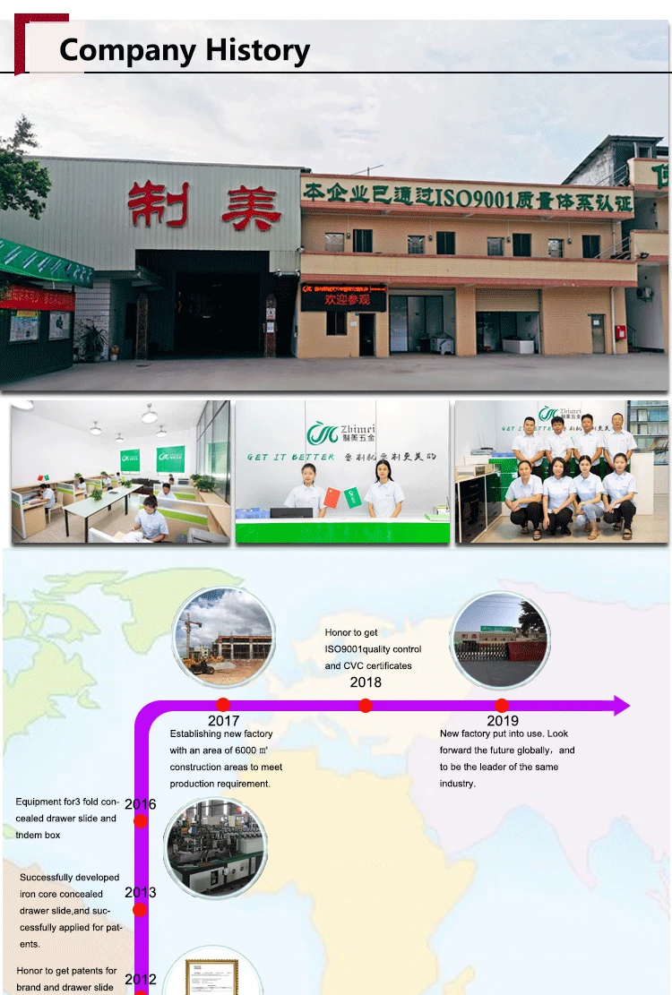 45MM Ordinary  Electrophoresis Tool Box Drawer Slides,Ball Bearing Slide For Furniture Cabinet