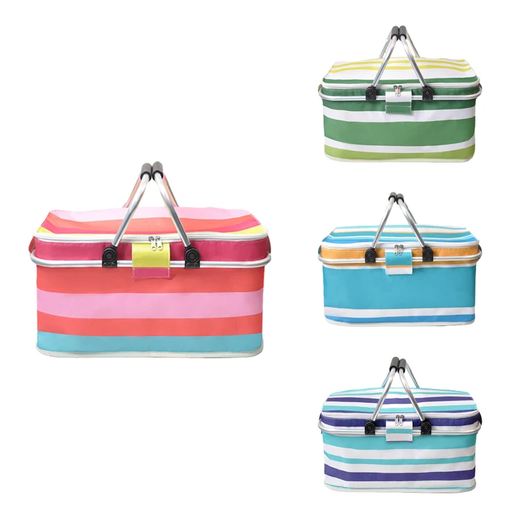 

2023 Picnic Cooler Bag Insulated Waterproof Oxford Outdoor Use Promotion Lunch Basket for Corporate