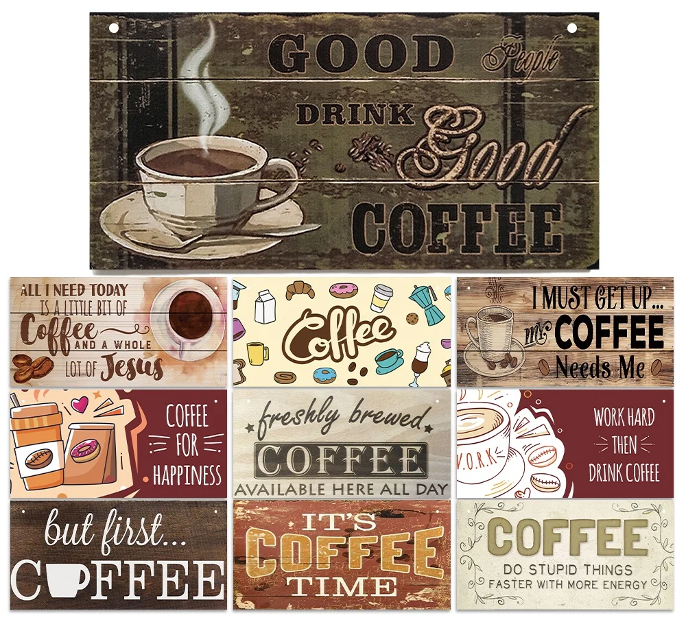 

Putuo Decor Hot Sale Coffee Wood Signs Decorate Hanging Walls Sign Home Cafe Coffee Shop Decor