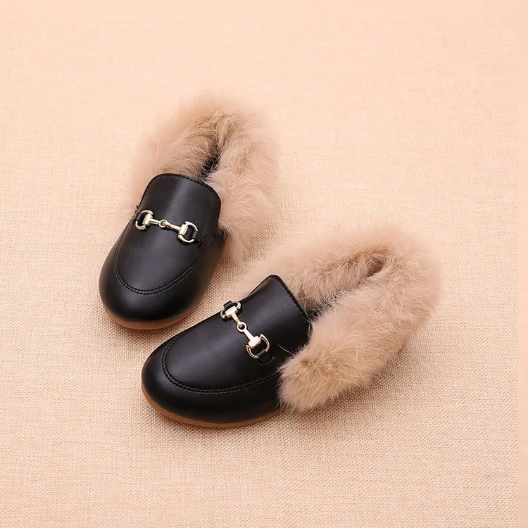 

Children's shoes Wholesale 2021 British Plush Girls Single Shoes Girl's Winter Shoes, Picture