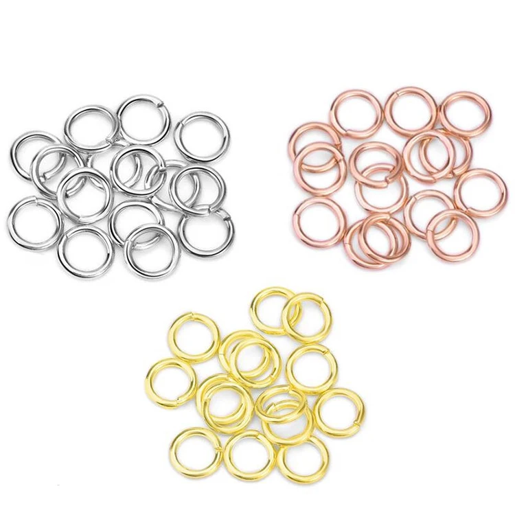 

3mm 4mm 5mm High Quality Making non tarnish jewelry 18k gold plated Round Split Ring Connector Stainless Steel Open Jump Rings