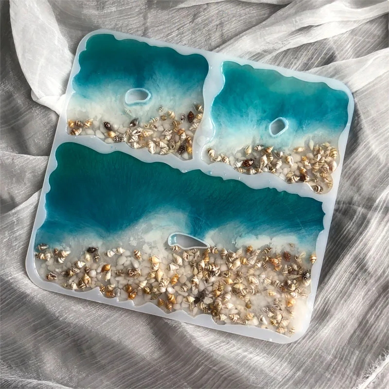 

Irregular square Epoxy silicone mold, home furnishing decoration tool Molde de silicona de pegamento cuadrado irregular