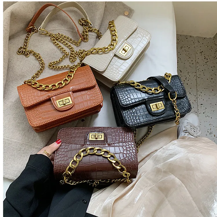 

Hot Wholesale Purses Ladies Chain Handbags PU Leather Crossbody Bag For Women