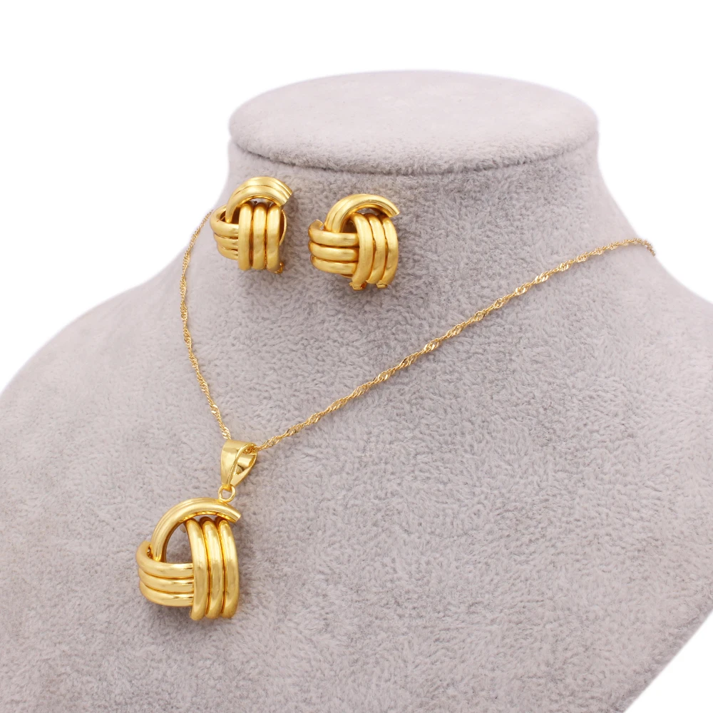 

African luxury 18K wedding gold plated Jewelry sets for women new bridal gifts earrings pendants necklace earrings jewellery set