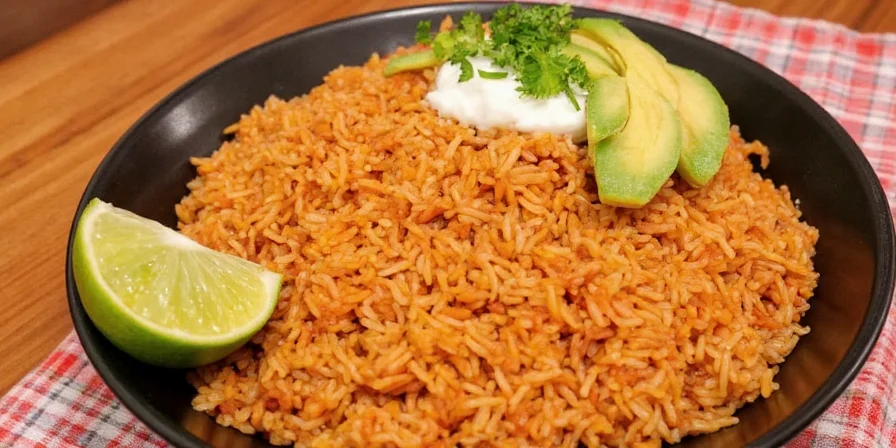Finished plate of Mexican rice
