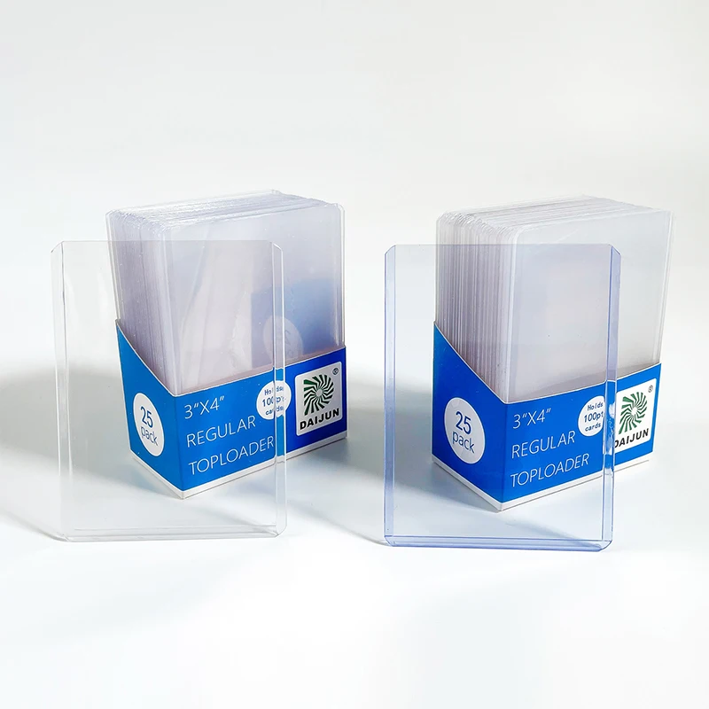 

New Products hot sell card top loader 25 PT 3x4 inch clear PVC toploader