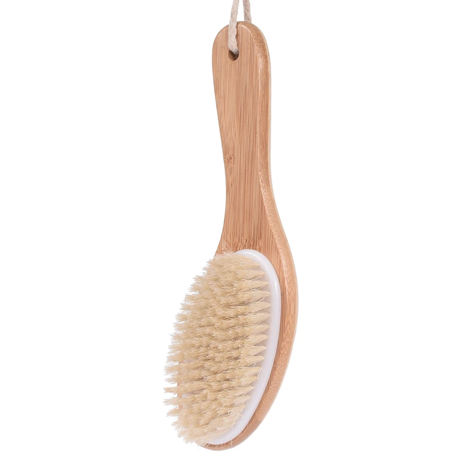 

TREESMILE curved handle body brush natural bamboo spa hard bristles shower bath brushes custom logo factory high quality
