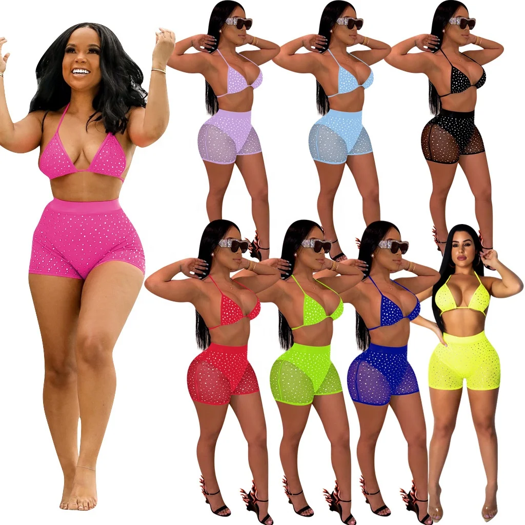 

MQ3694 sexy mature women two piece bikini mesh bikini swimwear sexy