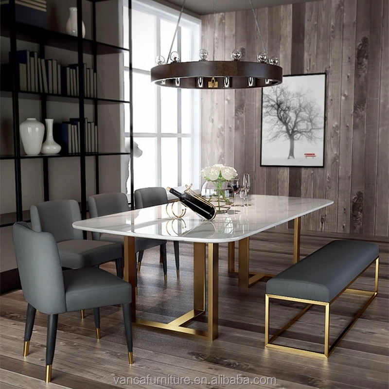 

high quality dining room furniture metal dining table modern, Many colors