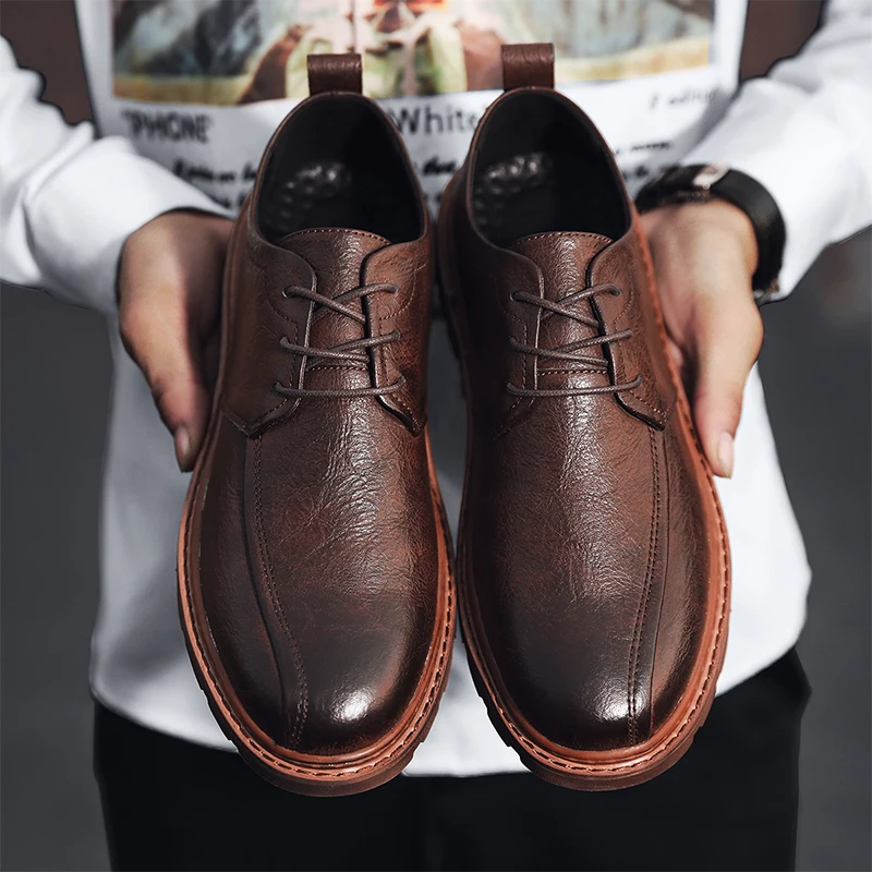 

2021 Hot Sale Men's Fashion Casual Classic Leather Dress Shoes