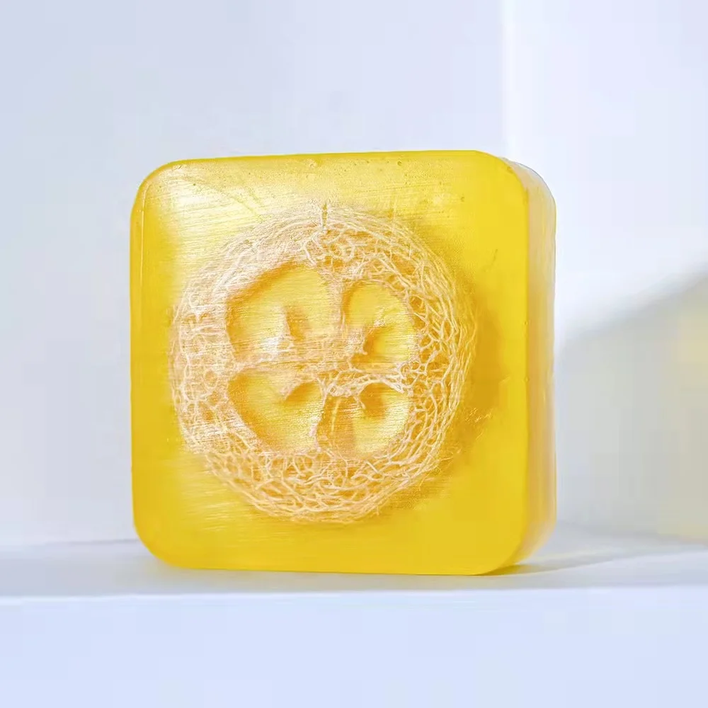 

2022 Natural soap New Homemade Private Label luxury Whitening skin Lemon Soap loofah Essential Oil soap