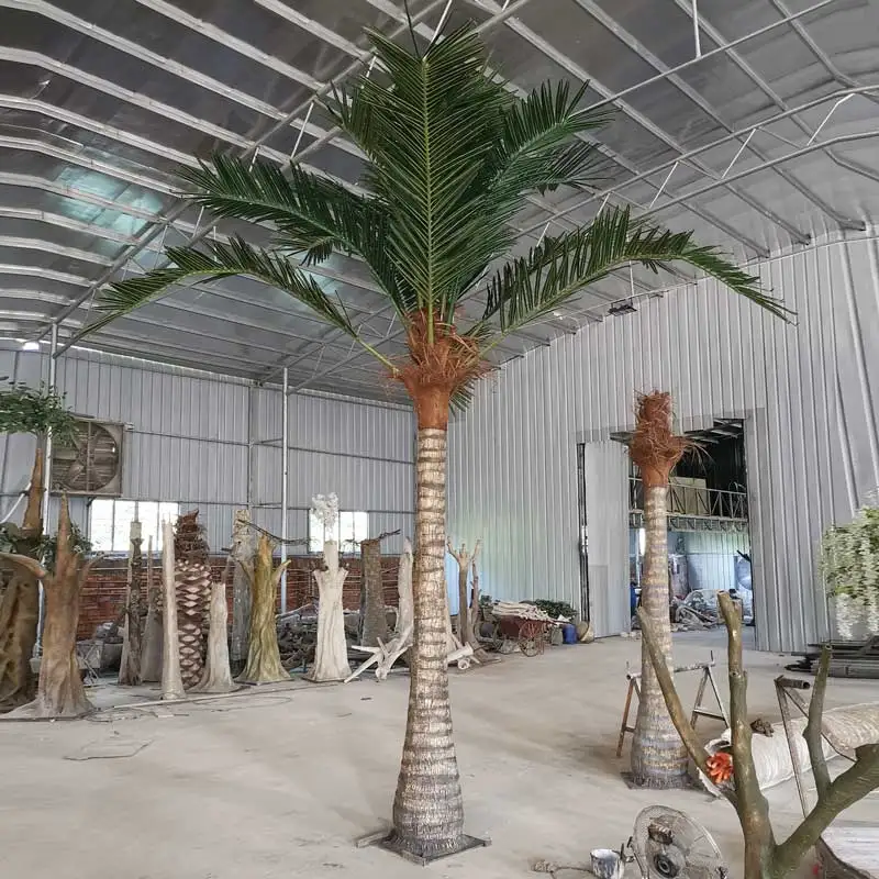 

China Supplied Outdoor Plastic Leaves Coconut Trees Giant Artificial Palm Tree, Green & brown