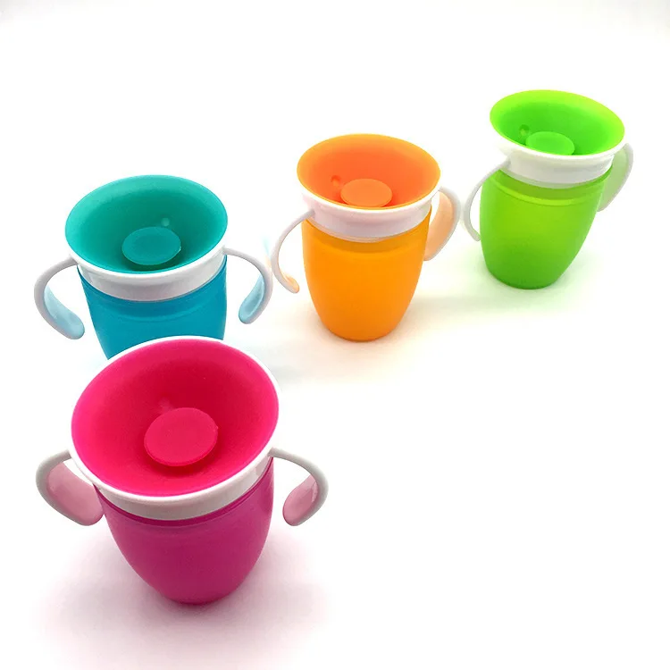 

Hot 360 Degrees Can Be Rotated Baby Learn drinking water Cup with Double Handle Water Cups BPA Free