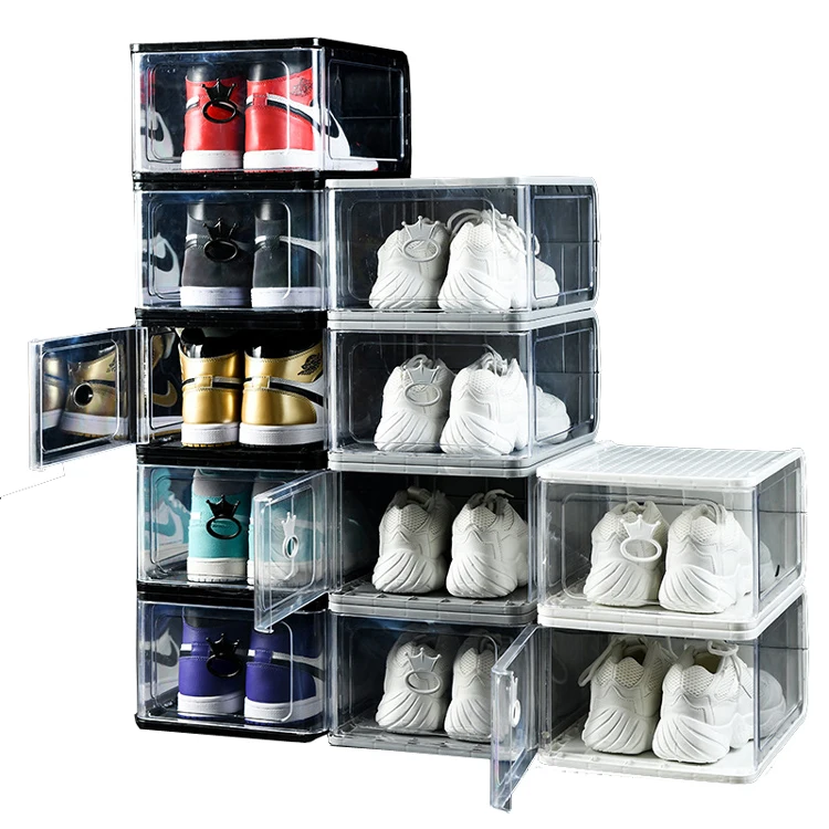 Hot Sales High Quality Diy Foldable Shoes Racks Plastic Clear Shoes