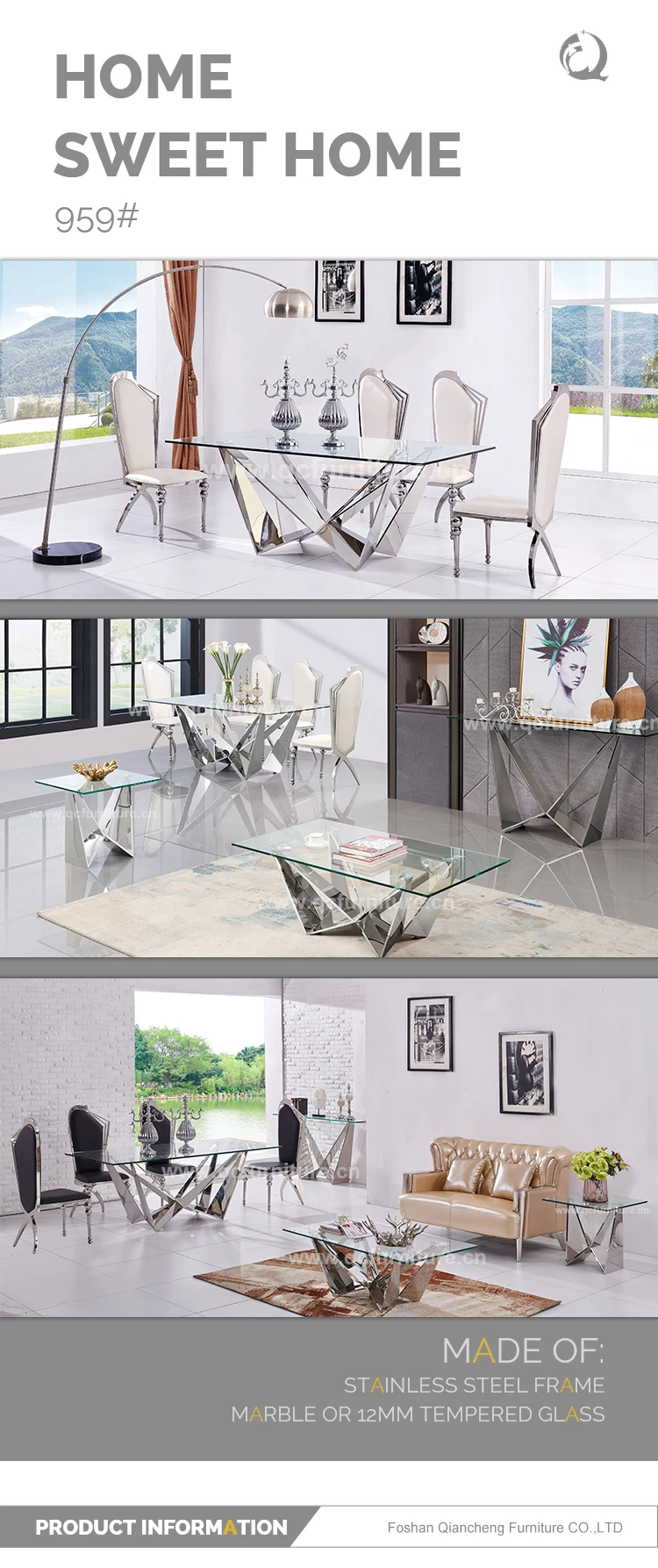 Dining Room Furniture Stainless Steel Tables And Chairs French Style