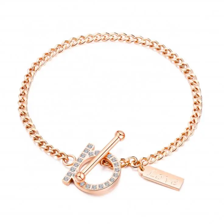 

Promotion delicate Gift Tennis Cubic Zirconia Stainless Steel Bike Chain Bracelet