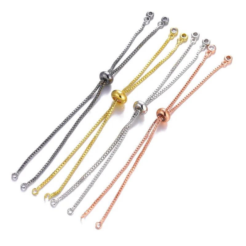 

2020 Hot Sell Jewelry Loops Connector For Bracelets Accessories Making DIY Copper Adjustable Slider Chain