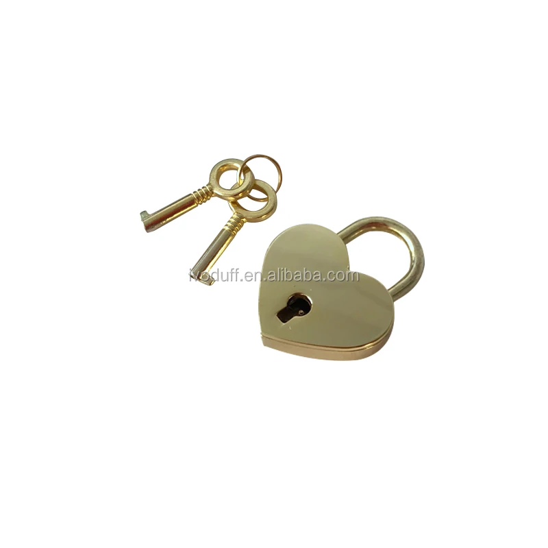 

padlock Ivoduff Gold Padlock Lock Love Heart Pendant Charm Shiny Gold with key